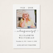 Minimalistisches Foto Beileid Beerdigungskarte (Vorderseite)