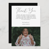 Minimalistisches Foto Beileid Kalligrafie Beerdigu Dankeskarte (Vorne/Hinten)