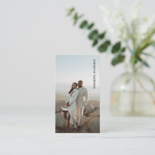 Minimalistisches Foto Beruflich Hochzeitfotografie Visitenkarte (Stehend Vorderseite)