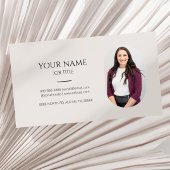 Minimalistisches Foto Beruflich Moderne Beige Visitenkarte