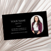 Minimalistisches Foto Beruflich Modernes Schwarz Visitenkarte