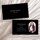 Minimalistisches Foto Beruflich Modernes Schwarz Visitenkarte