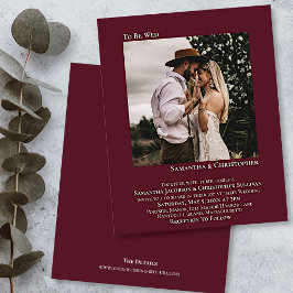 Minimalistisches Foto Burgund HAUSHALT Einladung