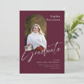 Minimalistisches Foto Burgundy Gray Ankündigung (Stehend Vorderseite)