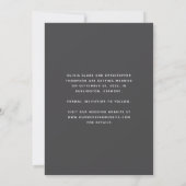 Minimalistisches Foto Charcoal Gray Script Save The Date (Rückseite)
