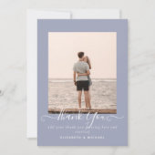 Minimalistisches FOTO DANKE DANK Dusty Blue (Vorderseite)