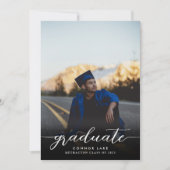 Minimalistisches Foto, das er gemacht hat Graduier Einladung (Vorderseite)