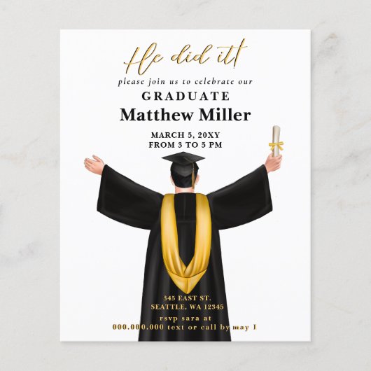 Minimalistisches Foto, das er getan hat Abschluss (Vorderseite)