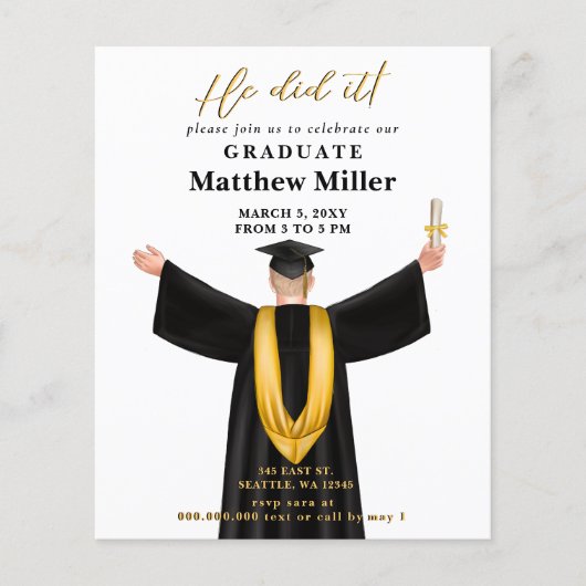 Minimalistisches Foto, das er getan hat Abschluss (Vorderseite)