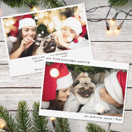 Minimalistisches Foto, das erst einmal verheiratet Feiertagskarte