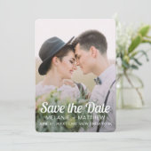Minimalistisches Foto der Moderne Save the Date Einladung (Stehend Vorderseite)