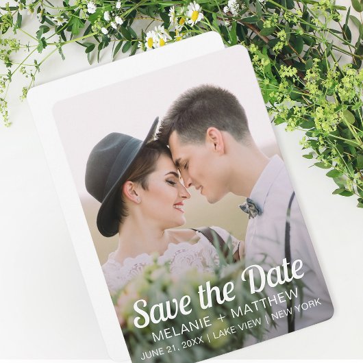 Minimalistisches Foto der Moderne Save the Date Einladung