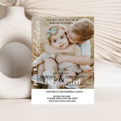 Minimalistisches Foto Doppelfeier Geburtstag Einladung