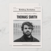 Minimalistisches Foto eines Zeitungspakets Einladung (Vorne/Hinten)