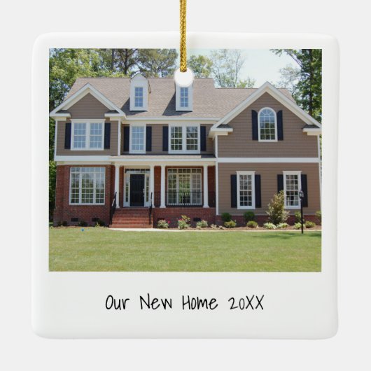 Minimalistisches Foto Einfach Modernes Neues Zuhau Keramikornament (Rückseite)