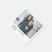 Minimalistisches Foto Einfaches Elegantes Hochzeit Serviette (Ecke)