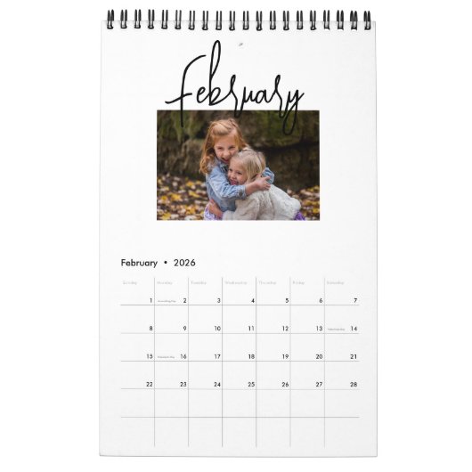Minimalistisches Foto Einfaches Schreiben von Skri Kalender (Feb 2026)