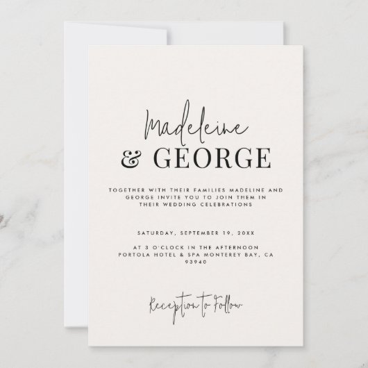 Minimalistisches Foto Einladung (Vorderseite)