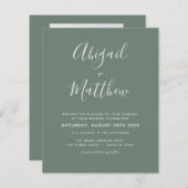 Minimalistisches Foto Einladung zur Hochzeit im Bu (Vorne/Hinten)