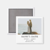 Minimalistisches Foto Elegant Modernes Save the Da Magnet (Vorderseite/Rückseite)