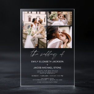 Minimalistisches Foto Elegante Moderne Hochzeit 3  Acryleinladungen