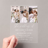 Minimalistisches Foto Elegante Moderne Hochzeit 3  Acryleinladungen (Insitu (Handheld))