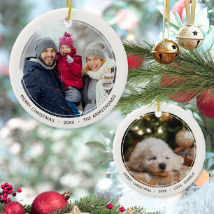 Minimalistisches Foto Familie frohe Weihnachten Kl Keramik Ornament