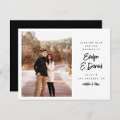 Minimalistisches Foto Flat Save the Date Karte (Vorne/Hinten)