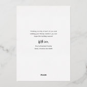 Minimalistisches Foto Folien Feiertagskarte (Rückseite)