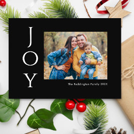 Minimalistisches Foto Freude Schwarz-weiß Feiertagskarte