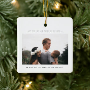 Minimalistisches Foto Freude und Heiligenfrieden Keramikornament