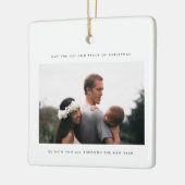 Minimalistisches Foto Freude und Heiligenfrieden Keramikornament (Links)