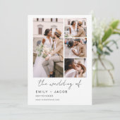 Minimalistisches Foto Fünf Foto Hochzeit Einladung (Stehend Vorderseite)