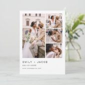Minimalistisches Foto Fünf Foto Weiße Hochzeit Einladung (Stehend Vorderseite)
