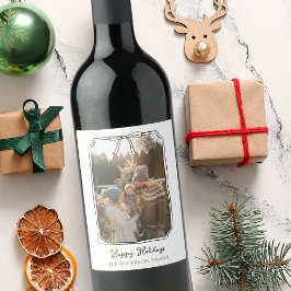 Minimalistisches Foto für einfache Bow-Schwarzweiß Weinetikett