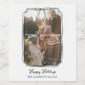 Minimalistisches Foto für einfache Bow-Schwarzweiß Weinetikett (Einzelnes Label)