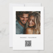 Minimalistisches Foto für Elegantes Skript Save th Einladung (Rückseite)