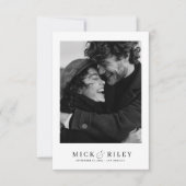 Minimalistisches Foto für Elegantes Skript Save th Einladung (Vorderseite)