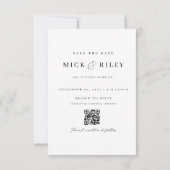 Minimalistisches Foto für Elegantes Skript Save th Einladung (Rückseite)