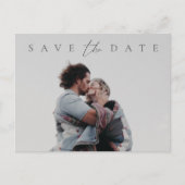 Minimalistisches Foto für Elegantes Skript Save th Postkarte (Vorderseite)