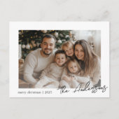Minimalistisches Foto für Familien frohe Weihnacht Postkarte (Vorderseite)