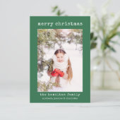 Minimalistisches Foto für Familien Stilvolle Weihn Dankeskarte (Stehend Vorderseite)