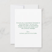 Minimalistisches Foto für Familien Stilvolle Weihn Dankeskarte (Rückseite)