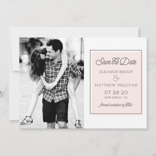 Minimalistisches Foto für Farbblock Save the Date (Vorderseite)
