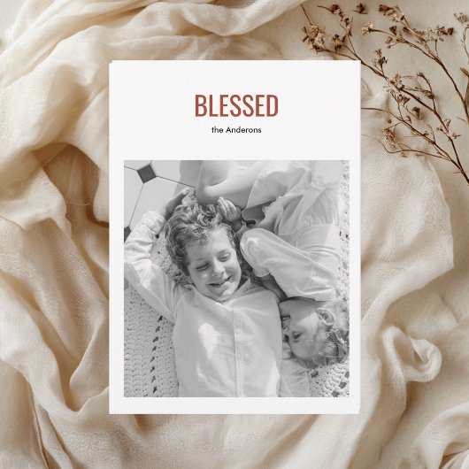 Minimalistisches Foto für gesegnete Erntedank Einladung