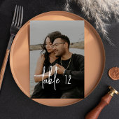 Minimalistisches Foto für handgeschriebene Hochzei Tischnummer