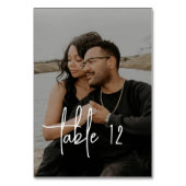 Minimalistisches Foto für handgeschriebene Hochzei Tischnummer (Rückseite)