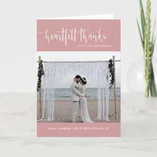Minimalistisches Foto für Hochzeitsschrift in tro Dankeskarte