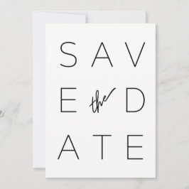 Minimalistisches Foto für Schwarz und Weiß Save The Date