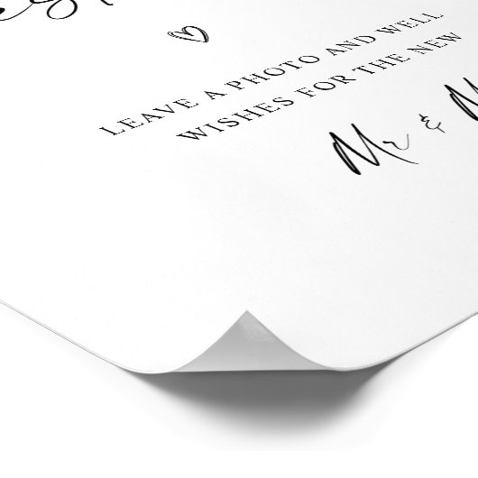 Minimalistisches Foto Gästebuch Hochzeitszeichen (Ecke)